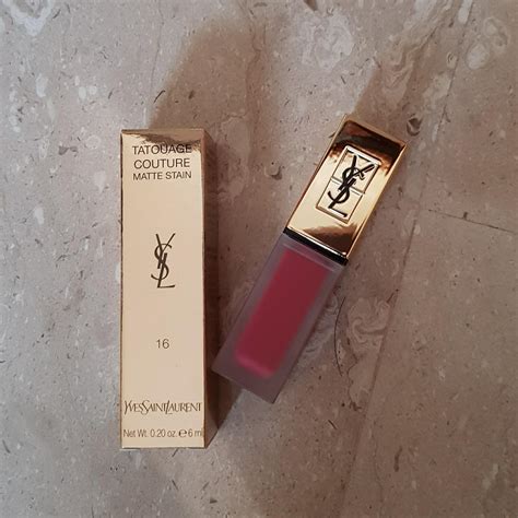 16 nude emblem terracotta pink ysl|YSL Nude Emblem (16) Tatouage Couture Liquid Matte Lip.